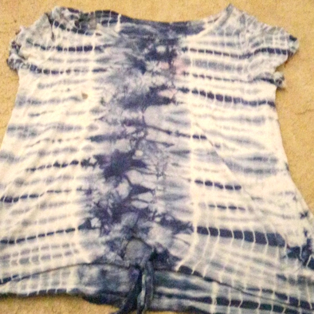 Justice size 10 kids navy blue and white tie dye.